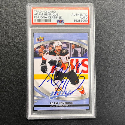 2023-24 Upper Deck MVP Hockey #146 Adam Henrique Signed Card AUTO PSA/DNA slabbe