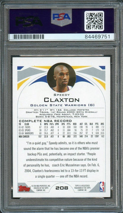 2004 Topps #208 Speedy Claxton Signed Card Auto PSA Slabbed