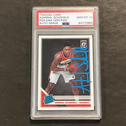 2019-20 Panini Optic #187 Admiral Schofield Signed Card AUTO 10 PSA Slabbed RC W