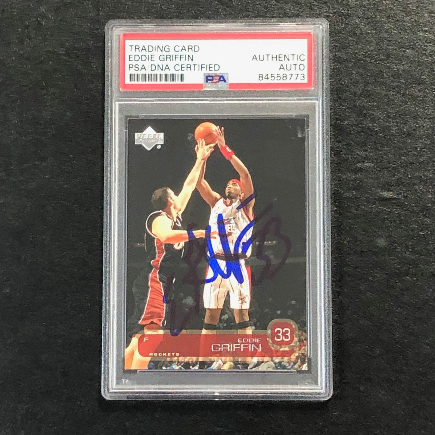 2002-03 Upper Deck Basketball #49 Eddie Griffin Signed Card AUTO PSA Slabbed Roc