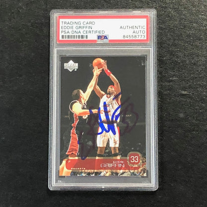 2002-03 Upper Deck Basketball #49 Eddie Griffin Signed Card AUTO PSA Slabbed Roc