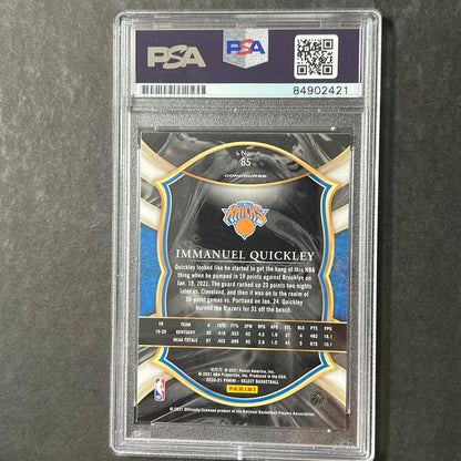 2020-2021 Panini Select #85 IMMANUEL QUICKLEY Signed Card PSA Slabbed RC Knicks