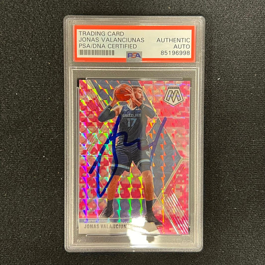 2019-20 Panini Mosaic #86 Jonas Valanciunas Signed Card AUTO PSA Slabbed Grizzli