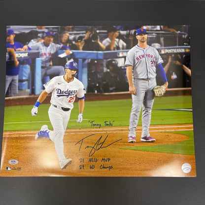 Tommy Edman signed 16x20 photo PSA/DNA Autographed Los Angeles Dodger 2024 Champ