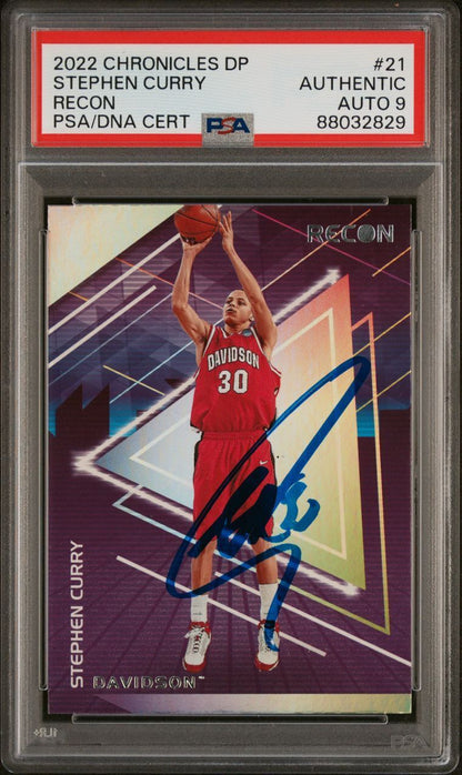 2022 Panini-Chronicles Recon Draft Picks #21 Stephen Curry Signed PSA Authentic