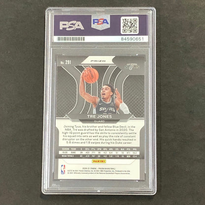 2020-21 Panini Prizm Green #291 Tre Jones Signed Card AUTO PSA/DNA Slabbed RC Sp