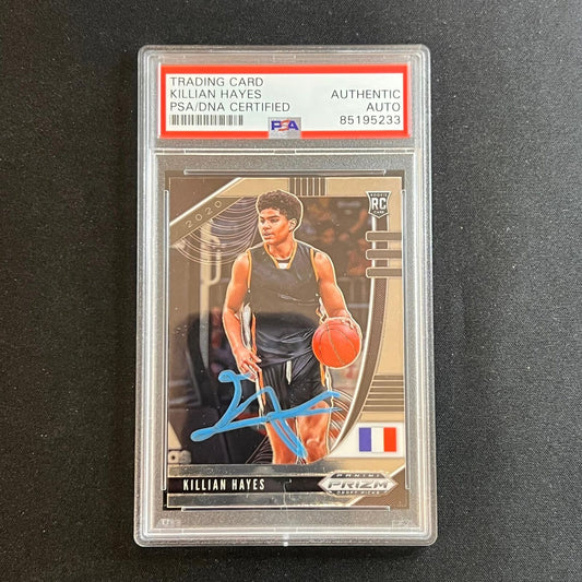 2020-21 Panini Prizm Draft Picks #12 Killian Hayes Signed Card AUTO PSA Slabbed