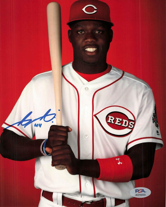 ARISTIDES AQUINO signed 8x10 photo PSA/DNA Cincinnati Reds Autographed