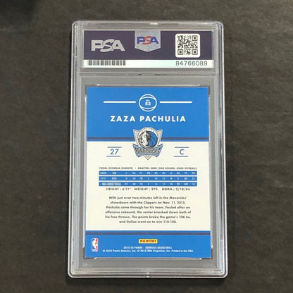2015-16 Panini Donruss #53 Zaza Pachulia Signed Card AUTO 10 PSA Slabbed Maveric