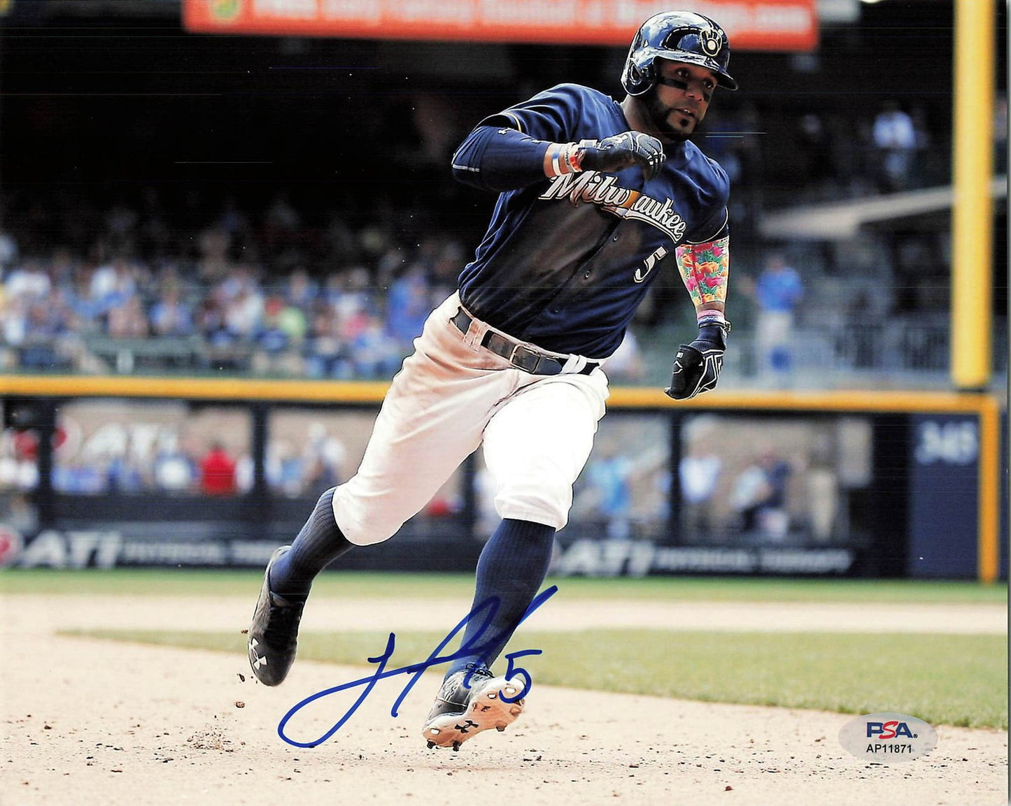 Jonathan Villar Signed 8x10 Photo PSA Milwaukee Brewers