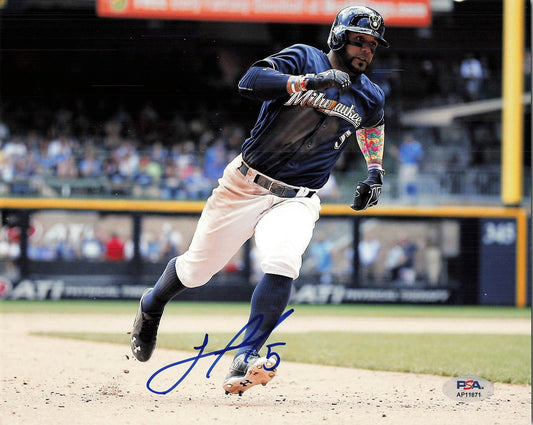 Jonathan Villar Signed 8x10 Photo PSA Milwaukee Brewers