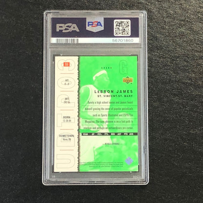 2003 UD Top Prospects #55 Lebron James PSA 7 NM Top Prospects