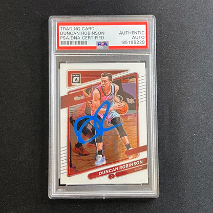 2021-22 Panini Donruss Optic #89 Duncan Robinson Signed Card AUTO PSA Slabbed He