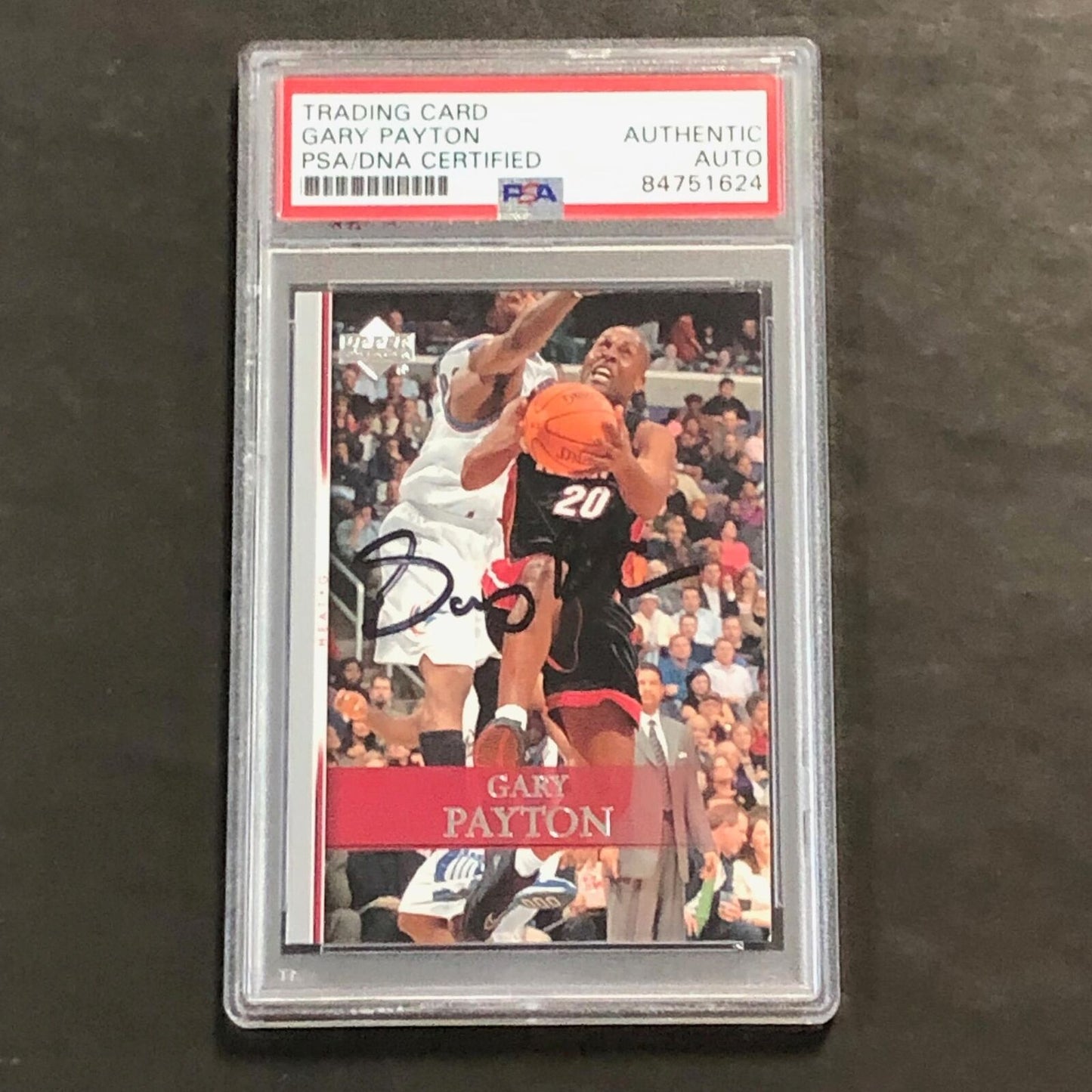 2007-08 Upper Deck #156 Gary Payton signed Auto Card PSA/DNA Slabbed Heat