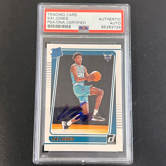 2021-22 Panini Donruss Rated Rookie #232 Kai Jones Signed AUTO PSA Slabbed Horne