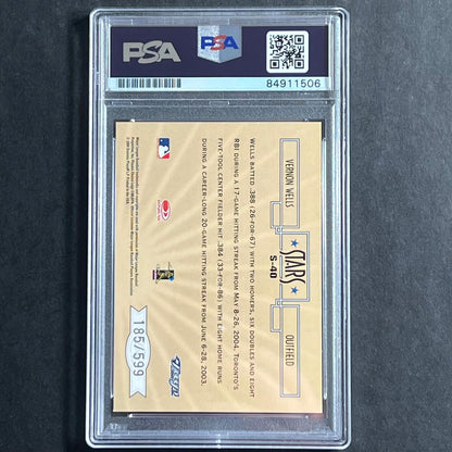 2004 Donruss Stars #S-40 Vernon Wells Signed Card PSA/DNA Slabbed Auto Grade 10