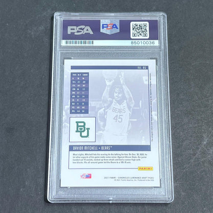 2021 Panini Chronicles Luminance Draft Picks NBA Hoops #85 Davion Mitchell Signe