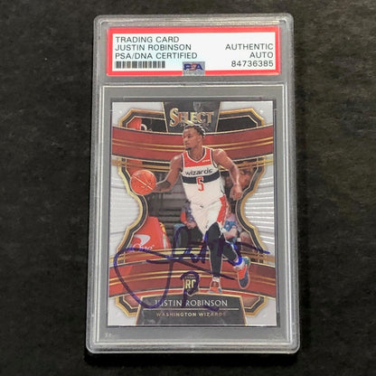 2019-20 Panini Select #15 JUSTIN ROBINSON Signed Rookie Card AUTO PSA Slabbed RC