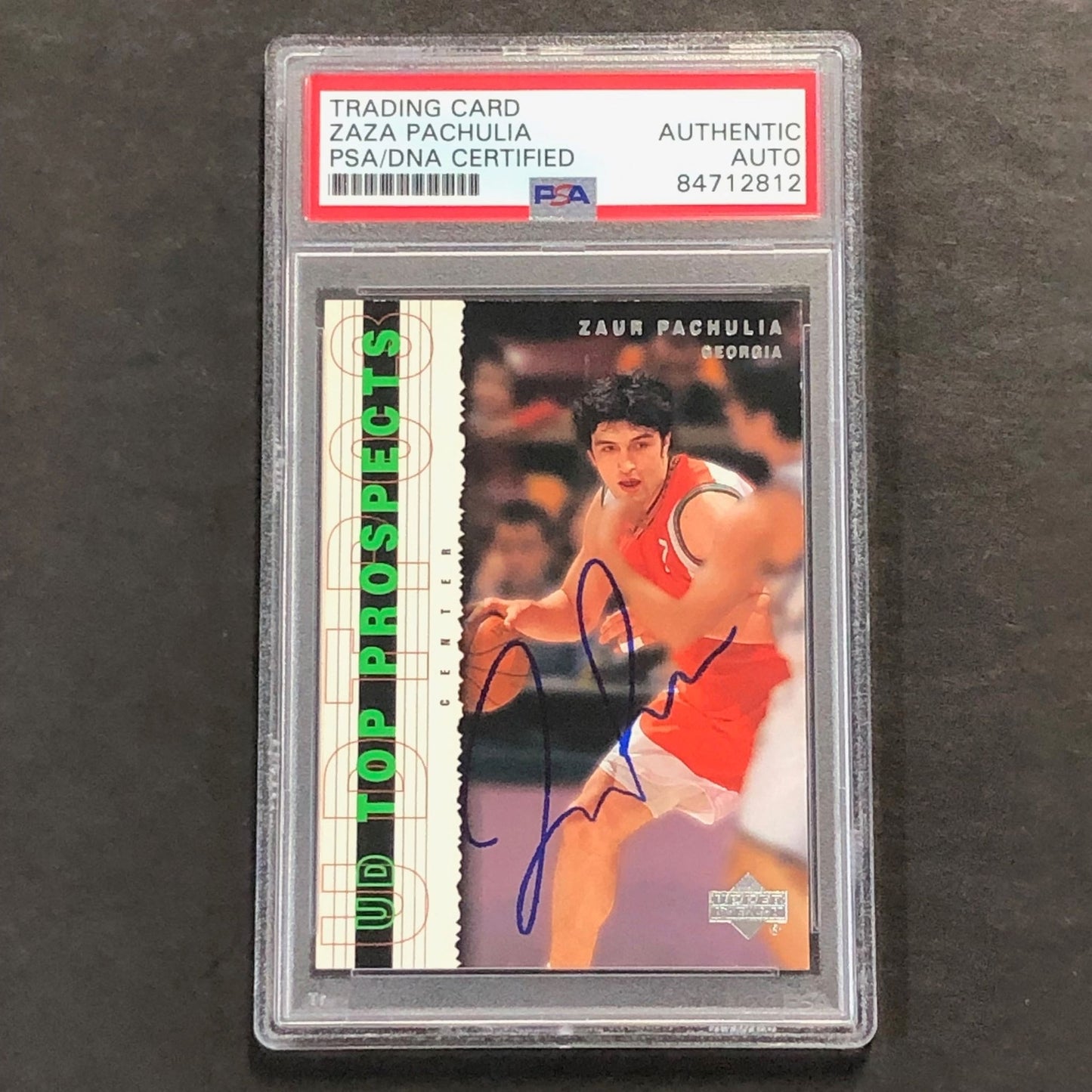 2003 Upper Deck Top Prospects #8 Zaza Pachulia Signed Card AUTO PSA Slabbed