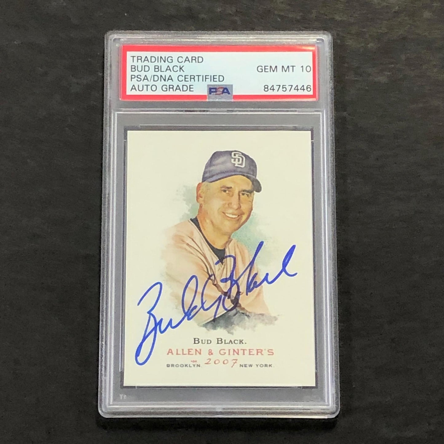 2007 Topps Allen & Ginter's #252 Bud Black Signed Card PSA Slabbed Auto 10 Padre