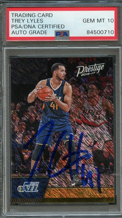 2016-17 Panini Prestige #131 Trey Lyles Signed AUTO 10 PSA Slabbed Jazz