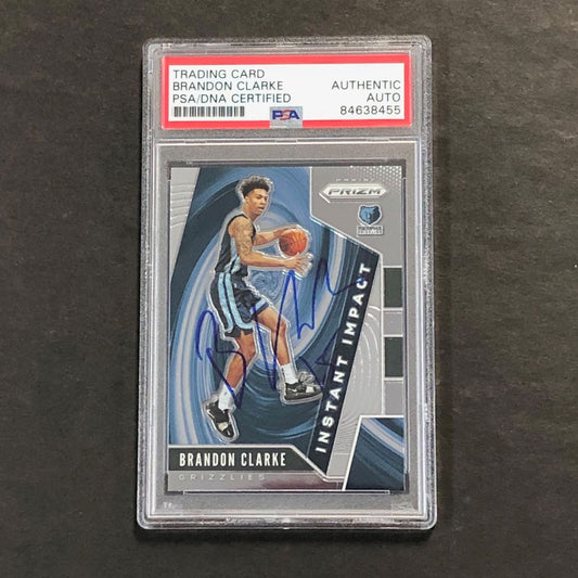 2019-20 Panini Prizm Instant Impact #25 Brandon Clarke Signed Card AUTO PSA Slab