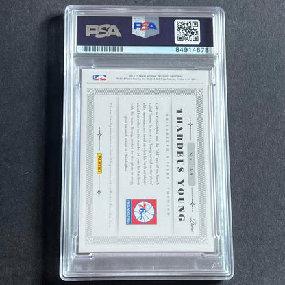 2012-13 Panini National Treasures #38 Thaddeus Young Signed Card PSA AUTO 10 Sla