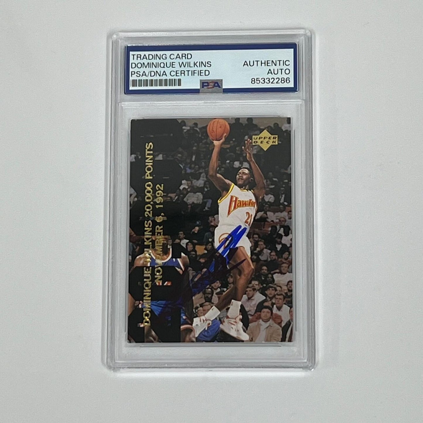 1993 NBA Upper Deck SP2 Dominique Wilkins Card Signed Card AUTO PSA Slabbed Hawk