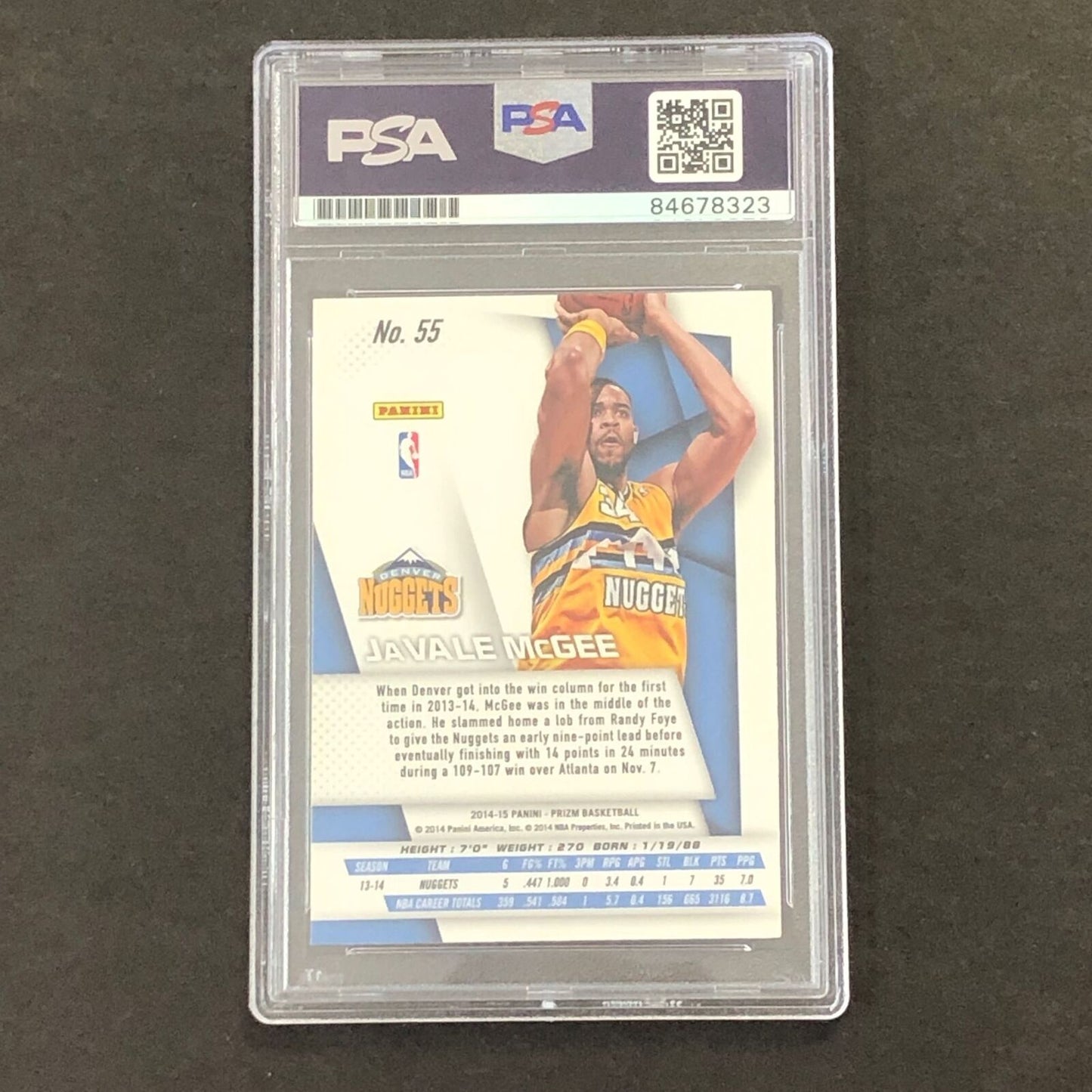 2014-15 Panini Prizm #55 JaVale McGee Signed PSA Slabbed Nuggets