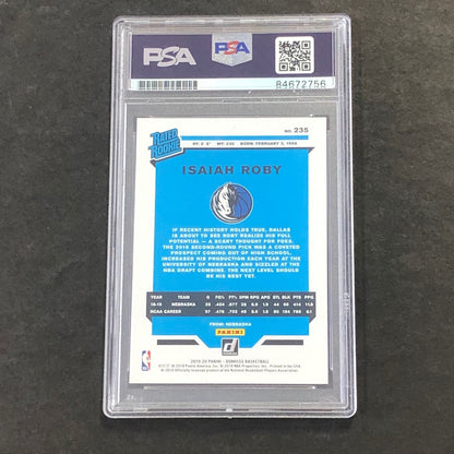2019-20 Panini Donruss #235 Isaiah Roby Signed Card AUTO GRADE 10 PSA Slabbed RC