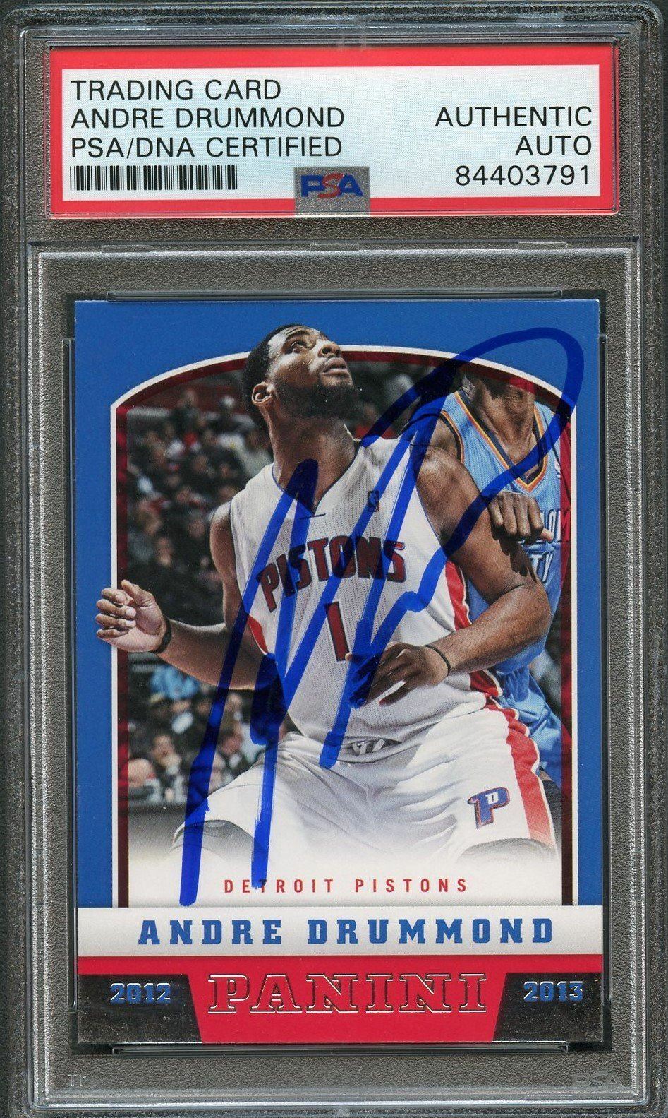 2012-13 Panini Basketball #211 Andre Drummond Signed Card AUTO PSA Slabbed Pisto