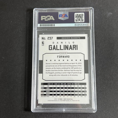 2015-16 NBA Hoops #237 Danilo Gallinari Signed AUTO PSA Slabbed Nuggets
