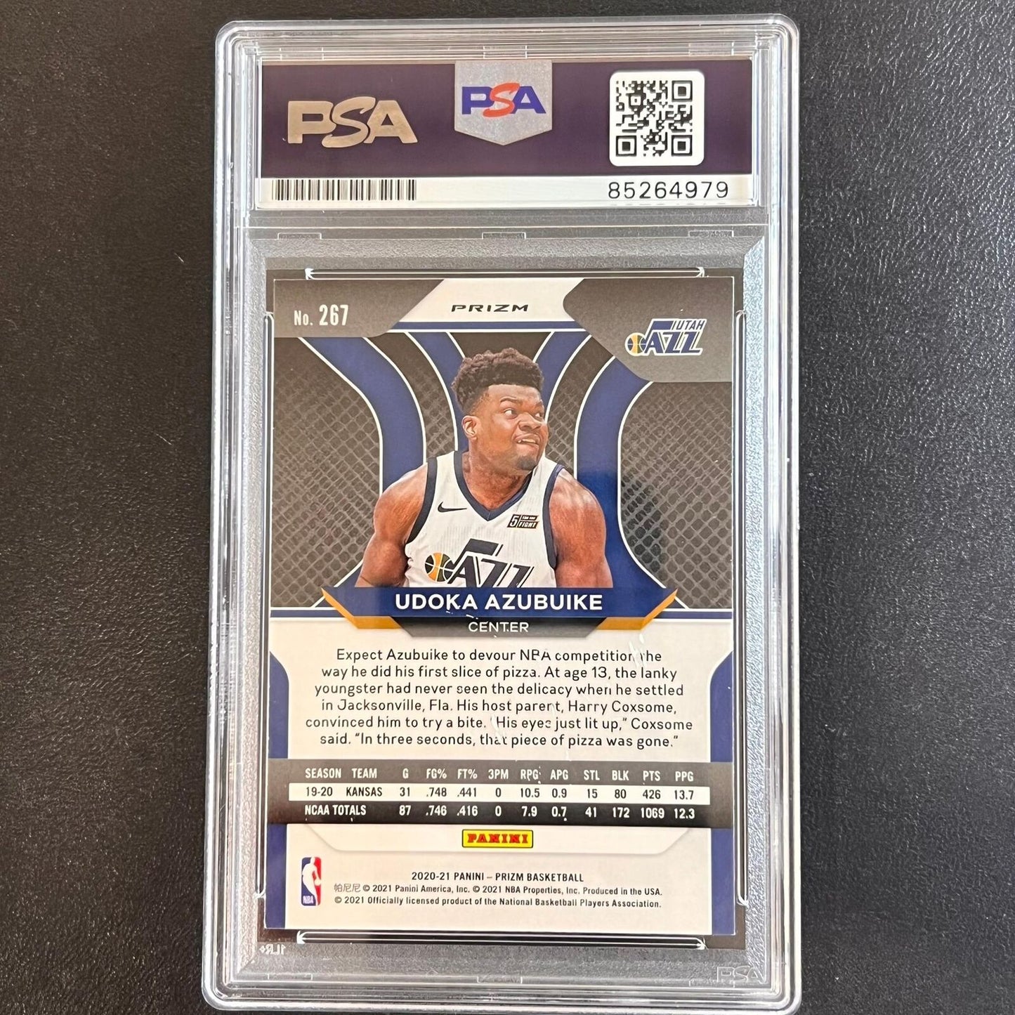 2020-21 Panini Prizm #267 Udoka Azubuike AUTO Signed Card PSA/DNA Encapsulated J