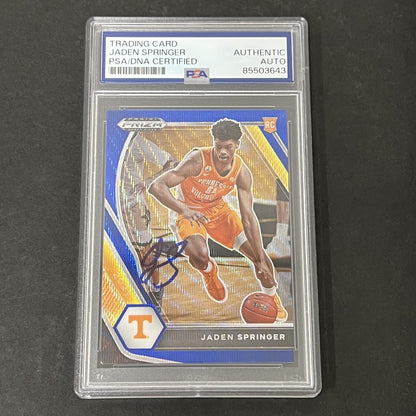 2021 Panini Prizm Draft Picks #19 Jaden Springer signed card PSA Tennessee