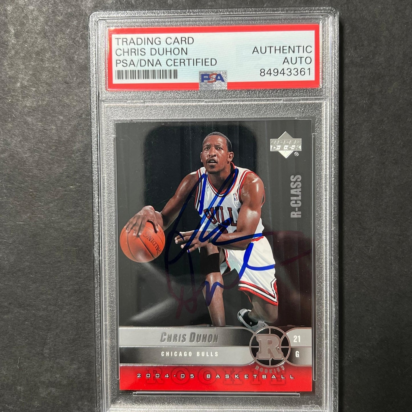 2004 Upper Deck #128 Chris Duhon Signed Card AUTO PSA Slabbed Bulls