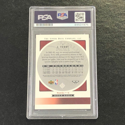 2003-04 Upper Deck Standing O #2 Jason Terry Signed Card AUTO PSA Slabbed Hawks