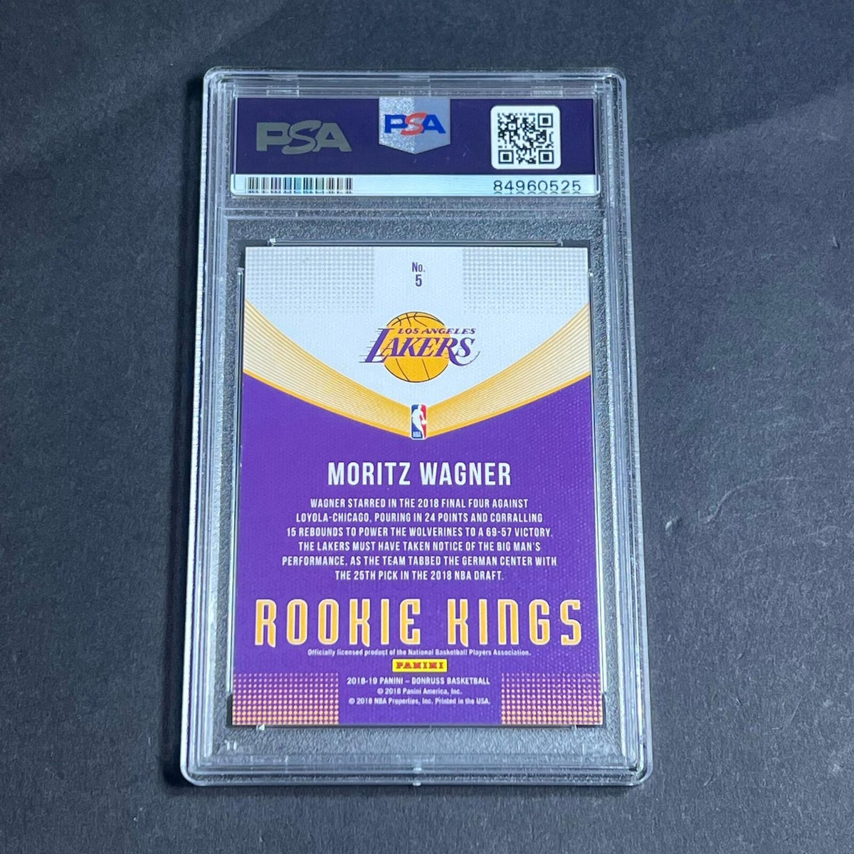2018-19 Panini Donruss #5 Moritz Wagner Signed Card AUTO PSA Slabbed RC Lakers