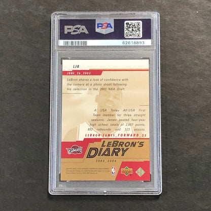 2003 Upper Deck #LJ8 Lebron James PSA 8 NM-MT Lebron's Diary
