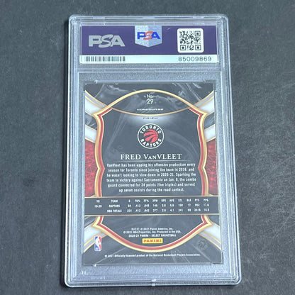 2020-21 Panini Select #29 Fred VanVleet Signed Card AUTO PSA Slabbed Raptors