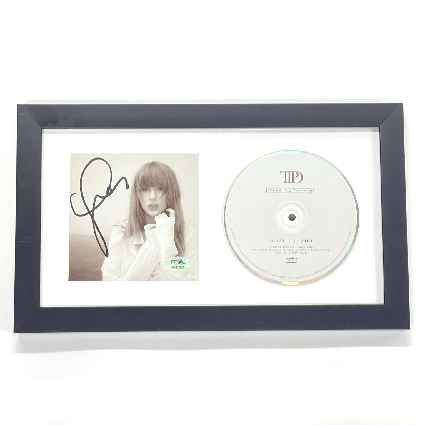 Taylor Swift Signed CD Cover Framed PSA/DNA The Tortured Poets Department TTPD