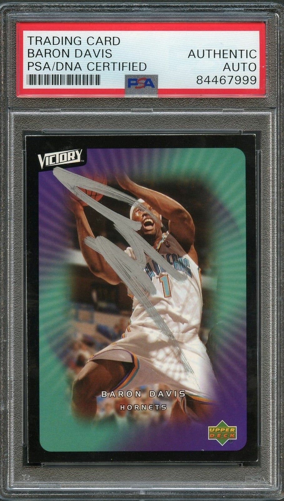 2003-04 Upper Deck Victory #60 Baron Davis Signed AUTO PSA Slabbed Hornets