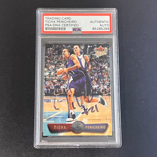 2002 Fleer WNBA #50 Ticha Penicheiro Signed Card AUTO PSA/DNA Slabbed Monarchs
