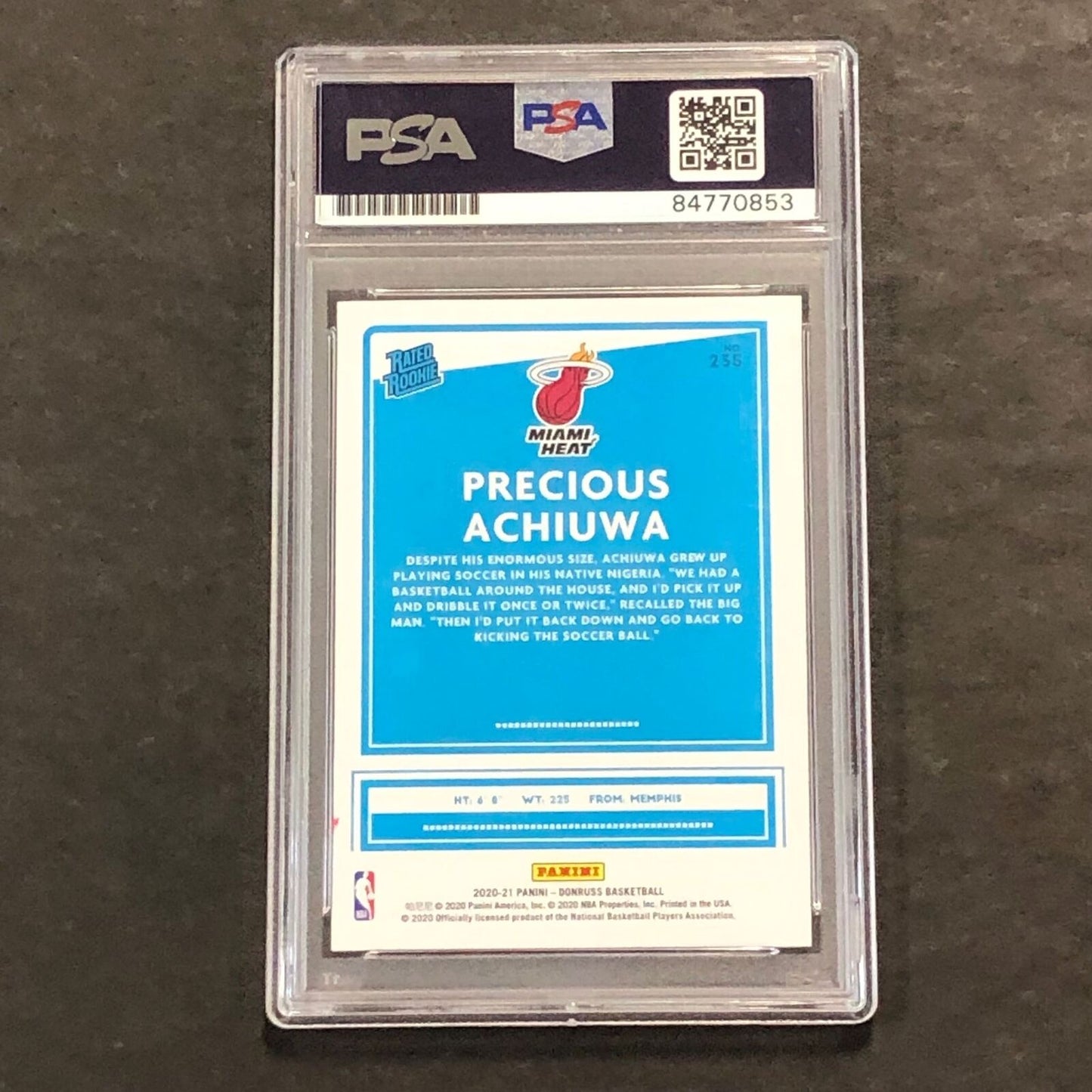 2020-21 Panini Donruss #236 PRECIOUS ACHIUWA Signed Card AUTO 10 PSA/DNA Slabbed