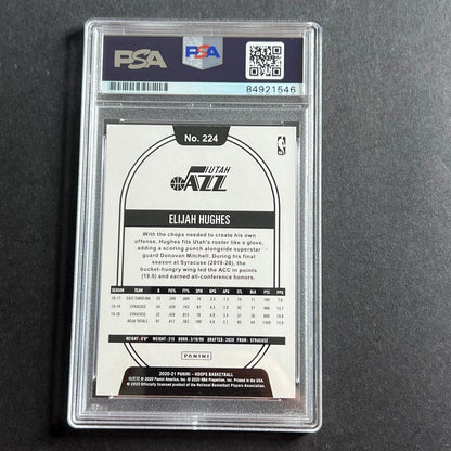 2020-21 Panini NBA Hoops #224 Elijah Hughes Signed AUTO Grade 10 PSA Slabbed RC