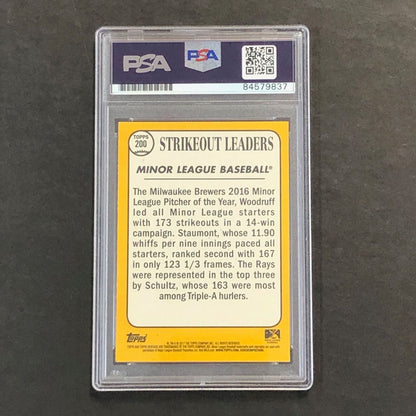 2017 Topps Heritage Minor League #200 Brandon Woodruff Signed Card PSA Slabbed A