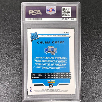 2019-20 Panini Donruss Rated Rookie #215 Chuma Okeke Signed Card AUTO PSA Slabbe