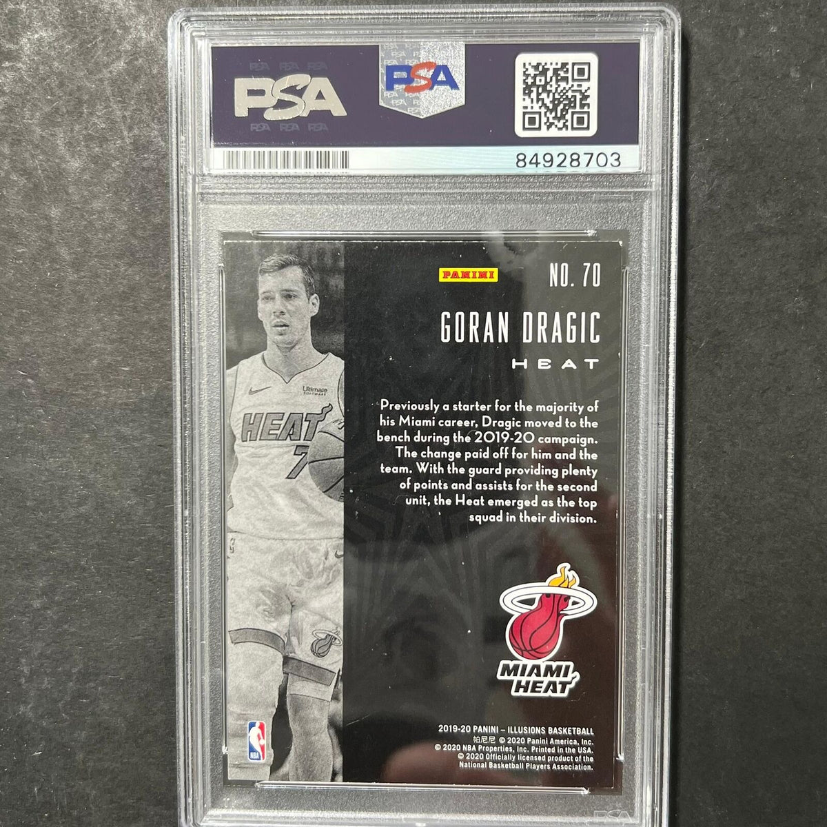 2019-20 Panini Illusions #70 Goran Dragic Signed Card AUTO PSA/DNA Slabbed Heat