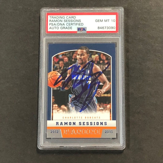 2012-13 Panini Basketball #138 Ramon Sessions Signed AUTO 10 PSA Slabbed Bobcats