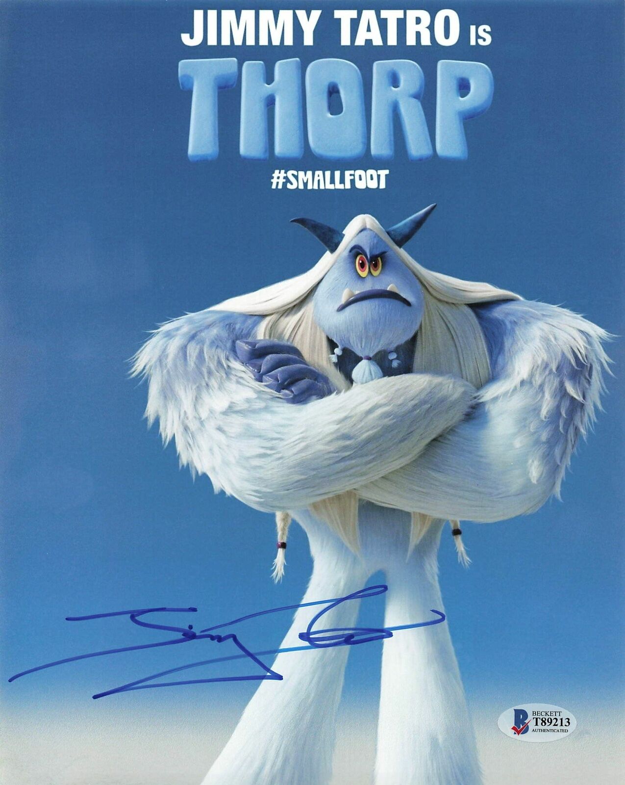 Jimmy Tatro signed 8x10 photo Smallfoot BAS Beckett Autographed