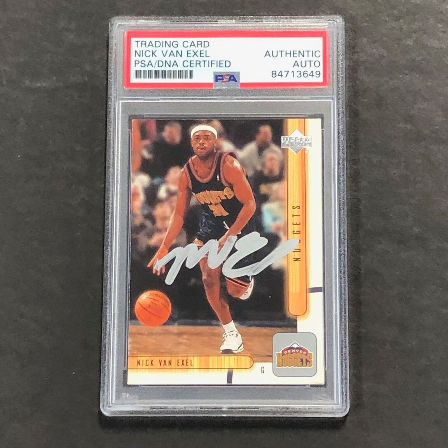 2000-01 Upper Deck #39 Nick Van Exel Signed Card AUTO PSA Slabbed Nuggets